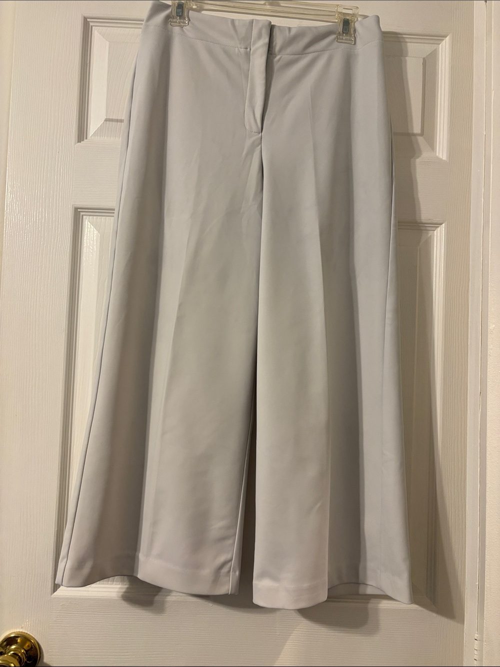 Christian Siriano Ivory Wide-Leg Trousers Capris